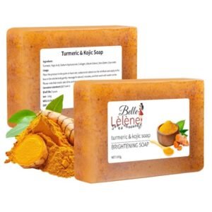 Belle Lèlène Turmeric & Kojic Soap Bar | Botanical Cleansing Bar | Daily Face & Body Soap | 100g /3 piece